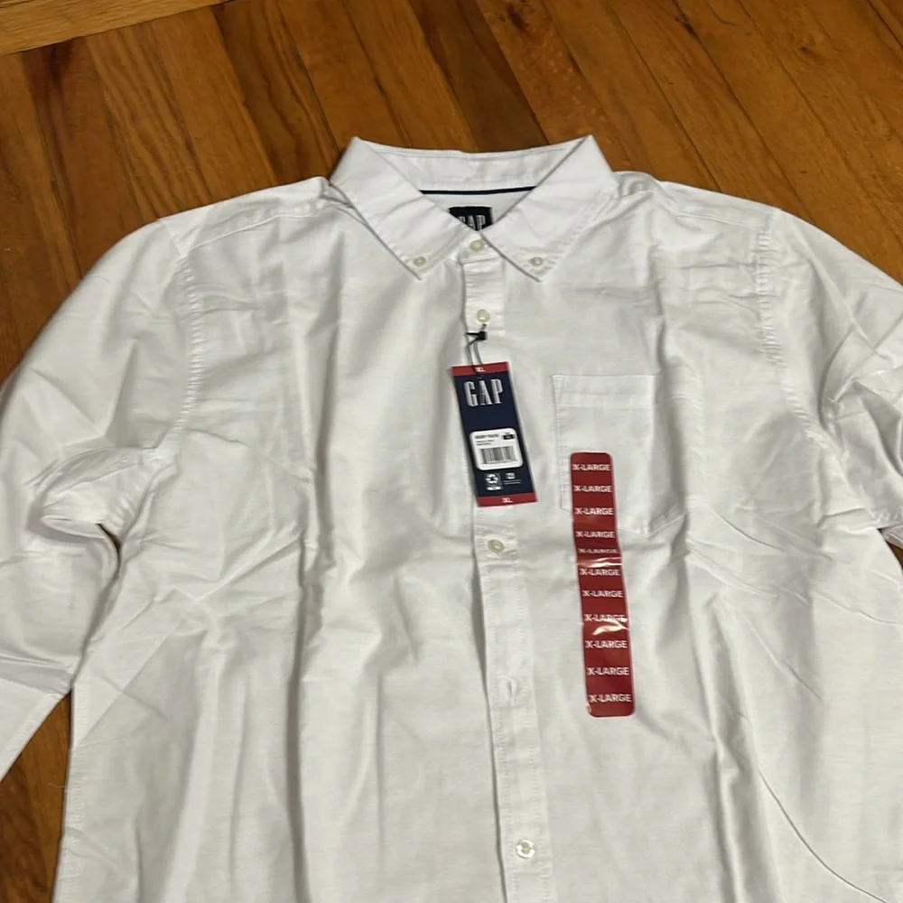 Mens GAP white long sleeve button up shirt XL NWT! - Picture 10 of 13